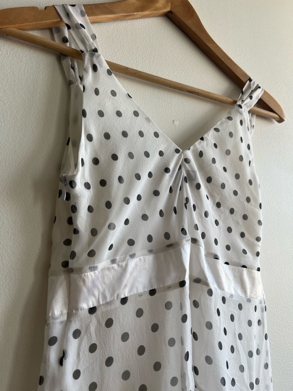 BCBGMaxAzria White and Gray Polka Dot Midi Dress - Picture 5 of 10